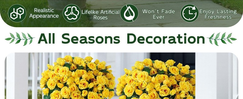 2 Set of Artificial Rose iary Trees - Faux Silk Flower Potted gallery