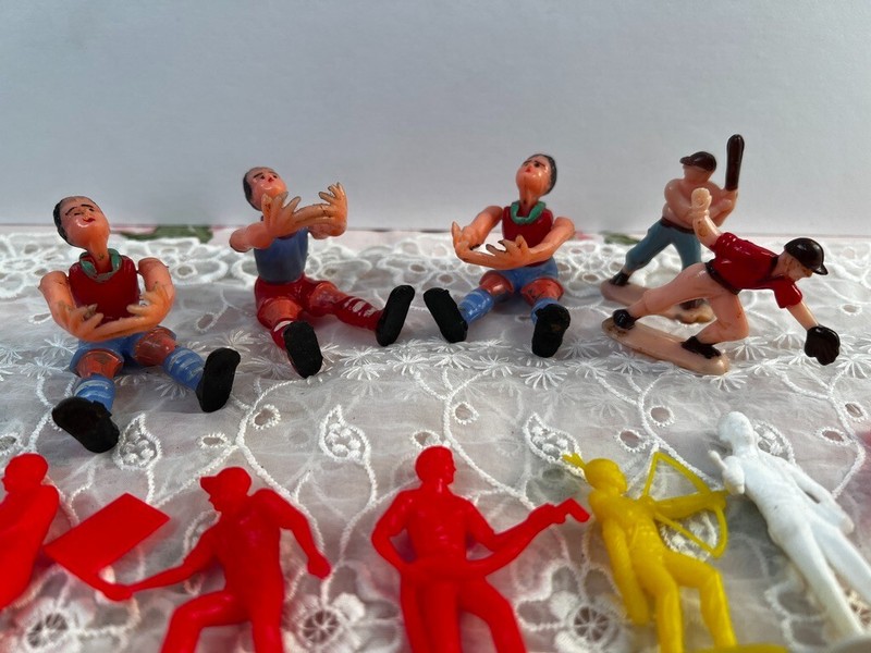Vintage Plastic Cake Toppers Toys Basketball Players Gas Station Workers gallery