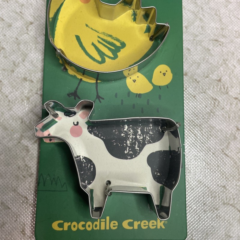 Crocodile Creek Metal Barnyard Cookie Cutters Chicken Pig Cow - 3 Piece Set New gallery