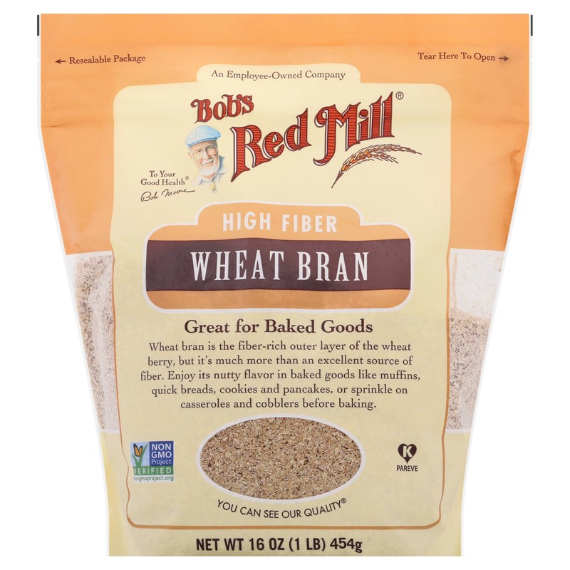 Bobs Red Mill Bran Wheat 16 oz (Pack of 8)