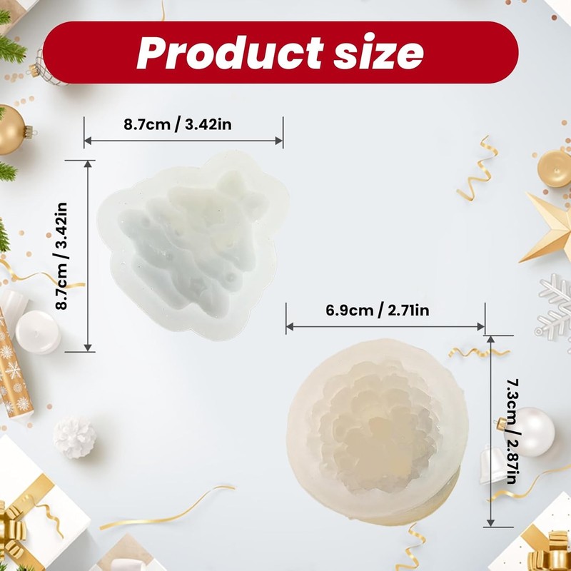 4 Pcs Christmas Tree Silicone Molds, Christmas Candy Silicone Molds, Reusable Ca gallery