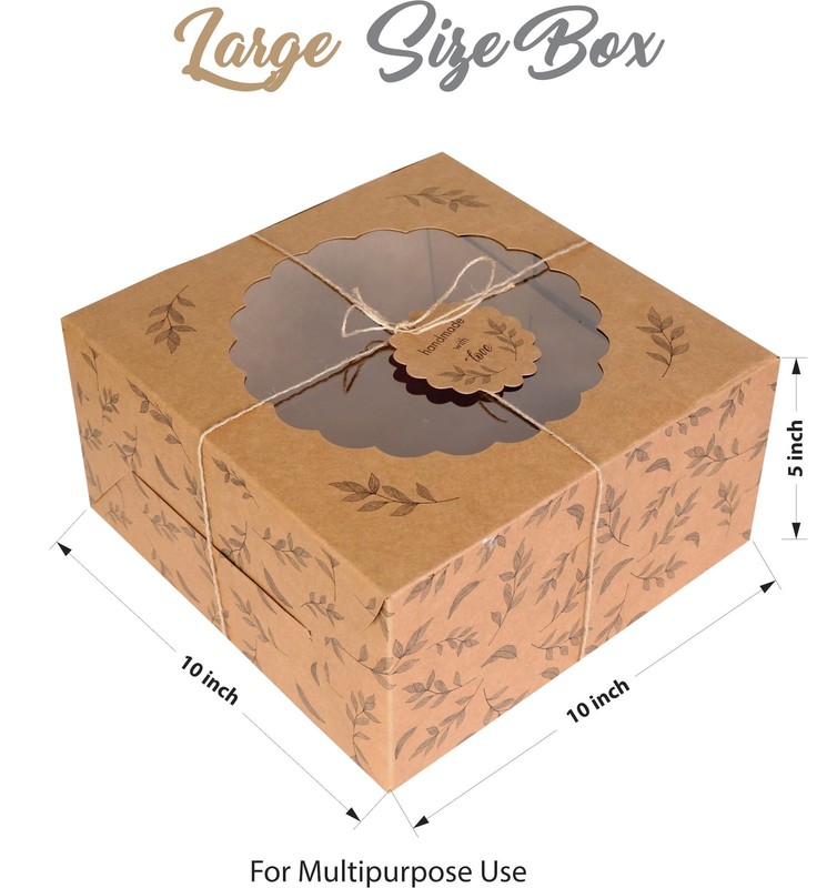 Kraft Cake Boxes with Window (10pcs) - Brown Bakery Boxes for Cakes, Donuts, ... gallery