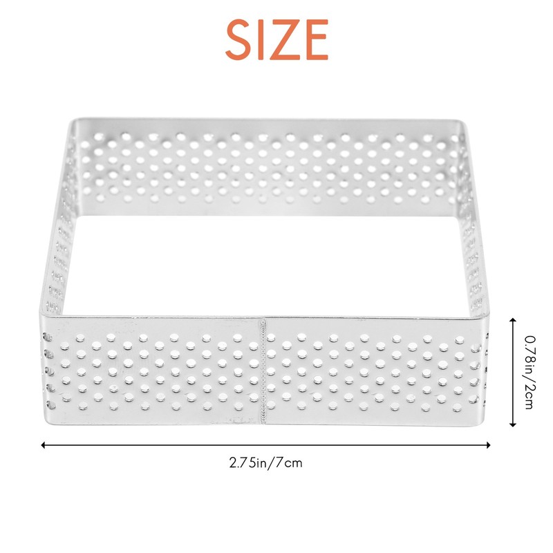 Perforated Tart Stainless Steel Tartlet Molds Square Shape Mould Cake3315 gallery