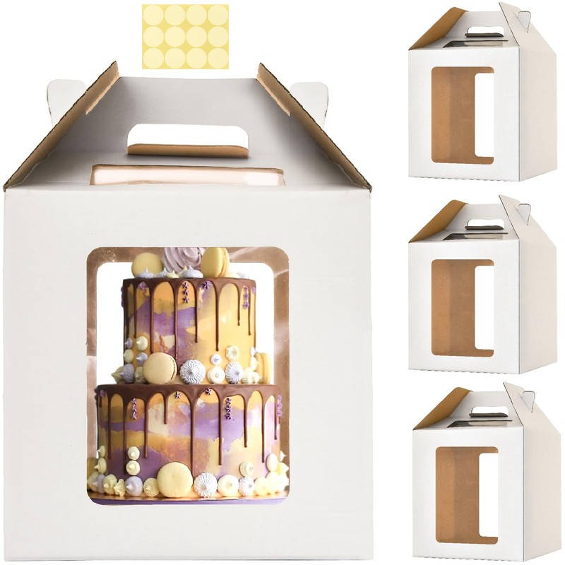 3 Pack 14x14x14 Inch Tall Cake Boxes for Tier Cakes 12in 14in Large Tiered