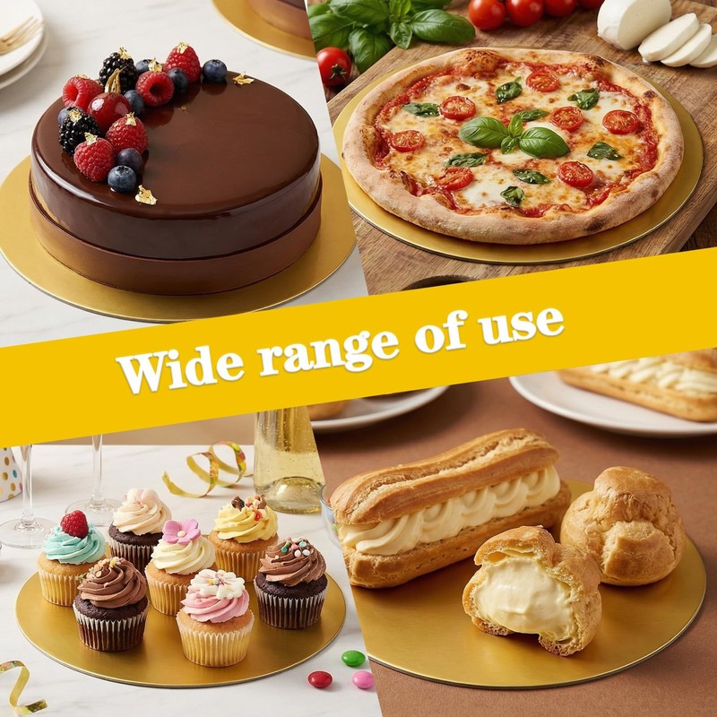 60 Pack Cake Boards Round, 10 Inch Gold Cake Board Circles Rounds Base Food-G... gallery