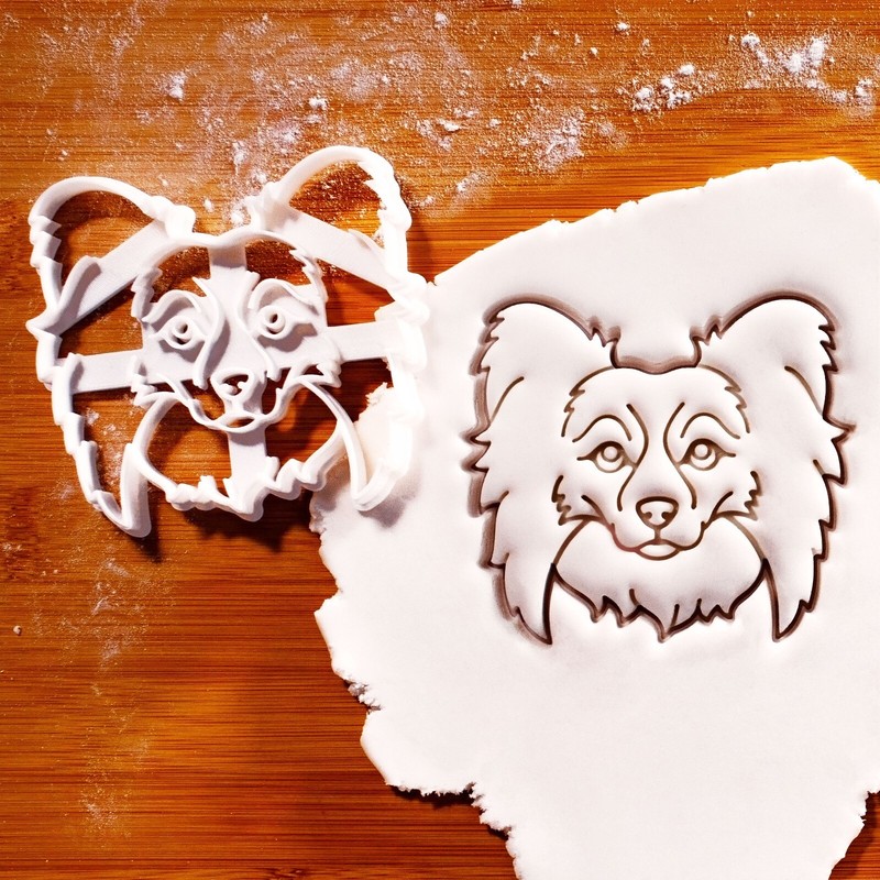 Papillon Face Cookie Cutter – Continental Toy Spaniel butterfly dog treats puppy