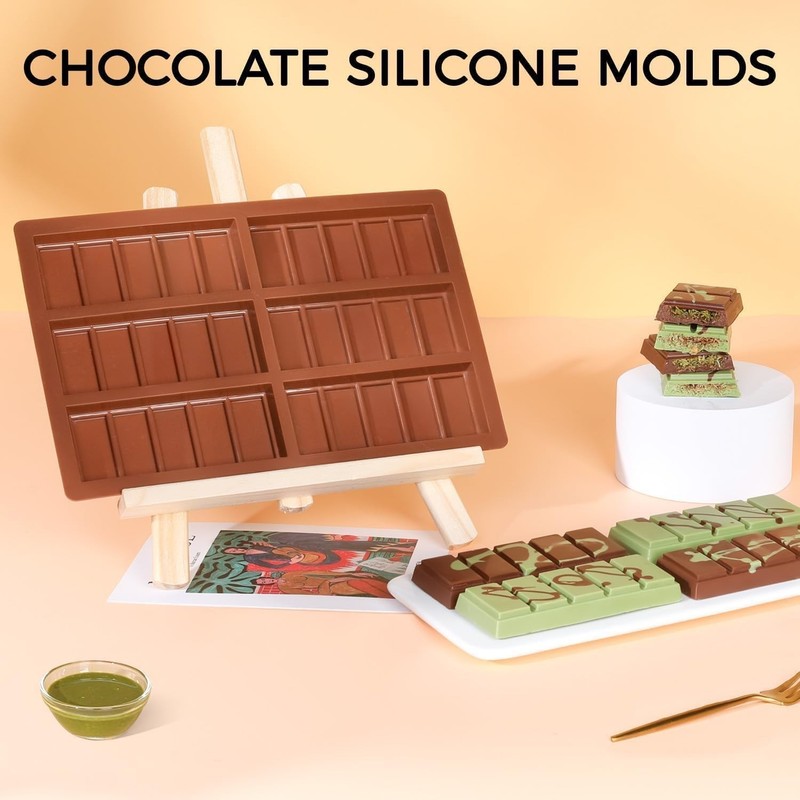 Professional-Grade Non-Stick Chocolate Bar Molds - Set of 2 for Artisanal Treats gallery