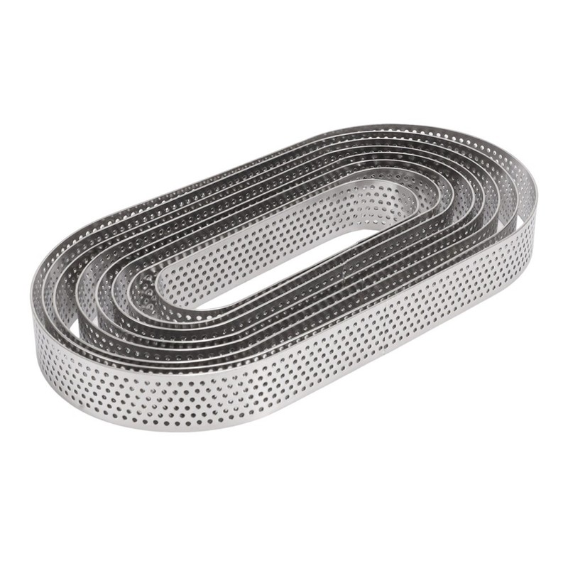 8pcs Perforated Tart Rings for Baking - Stainless Steel Mousse Cake Ring Oval gallery