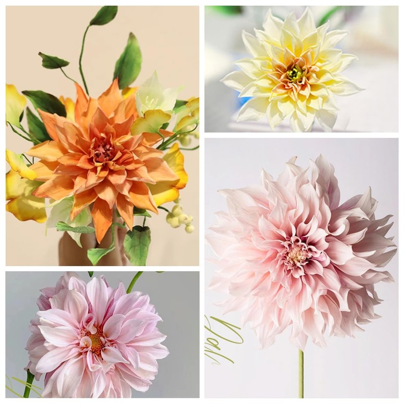 KALAIEN 6pcs/set Dahlia Sugar Flower Cutter Set Fondant Cake Sugarcraft Decor... gallery
