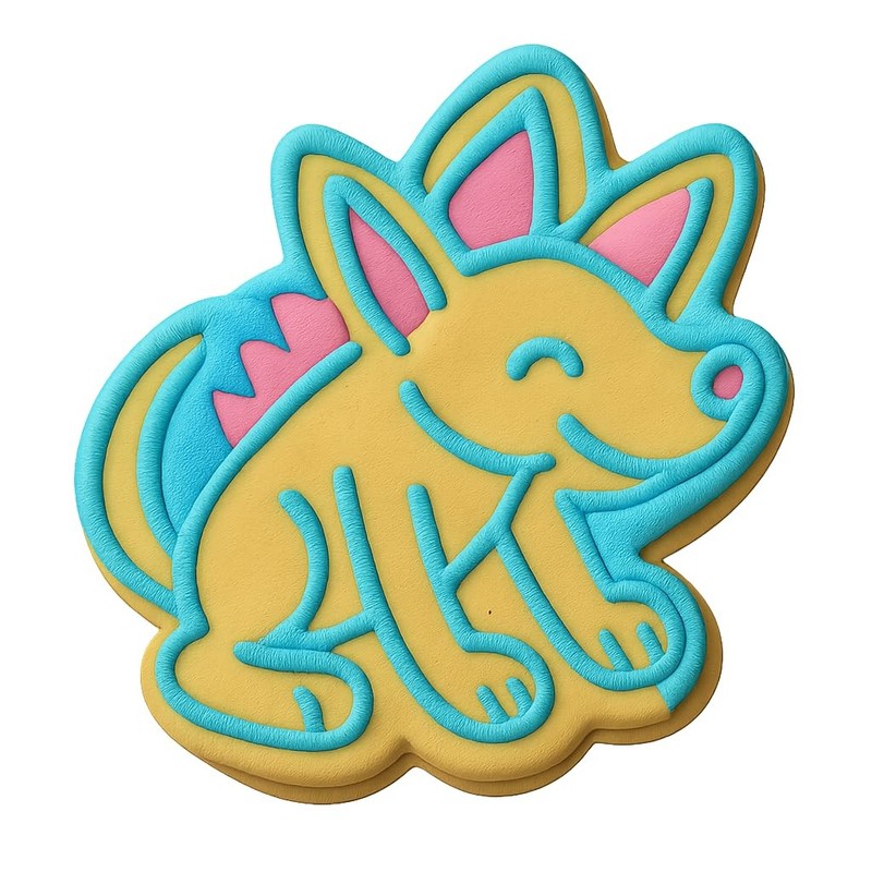 Playful Aardwolf Cookie Cutter & Stamp, Fondant & Clay - 4x3.6 gallery