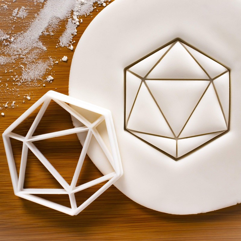 Set of 3 Cookie Cutters Designs Icosahedron, Natural 1, Natural 20, 3 pieces ... gallery