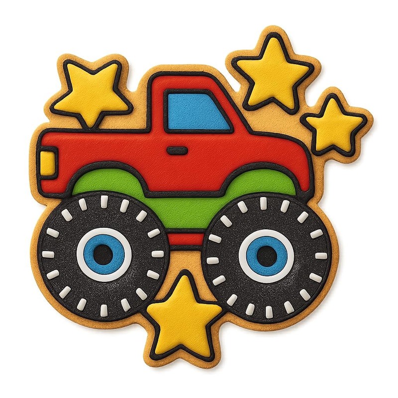 Monster Truck Star Cookie Cutter - 4x3.8" Fun Baking Kitchen Tool gallery