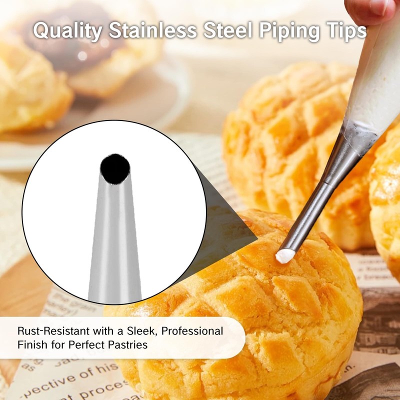 BRBASAP 3Pcs Cake Filling Tip Set Extra Large Bismark 3.54*0.91inch, Black gallery