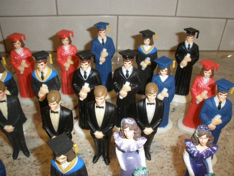 Lot of 22 Wilton Cake Decorating People-Graduation, Grooms, Bridesmaid 4" Tall gallery