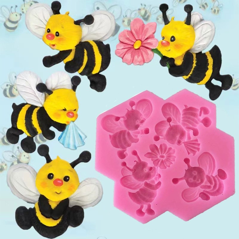 3D Bee Shaped Silicone Mould Bees Fondant Molds Cake Decorating Gadgets DIY Mold gallery