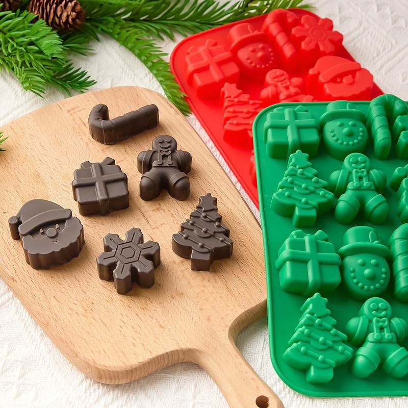 Christmas Chocolate Silicone Molds for Baking, 2 PCS gallery
