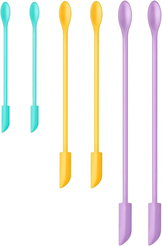 Silicone Spatula Set 6Pcs Mini Scraper Tool Beauty & Food Reach Every Last Drop