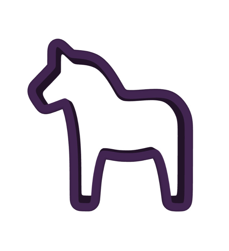 Dala Horse Cookie Clay Cutter PLA 3D Print – Multiple Sizes