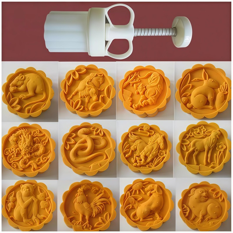 Mold 50g Cookie Stamps Plastic Hand Press Baking Pastry Tool 1.8 Inch 1 PCS