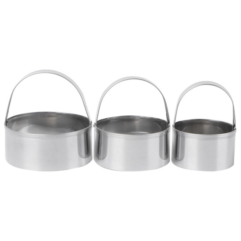 3 Pcs Stainless Steel Cookie Cutter Round 3-piece Set (flat Model) Man gallery