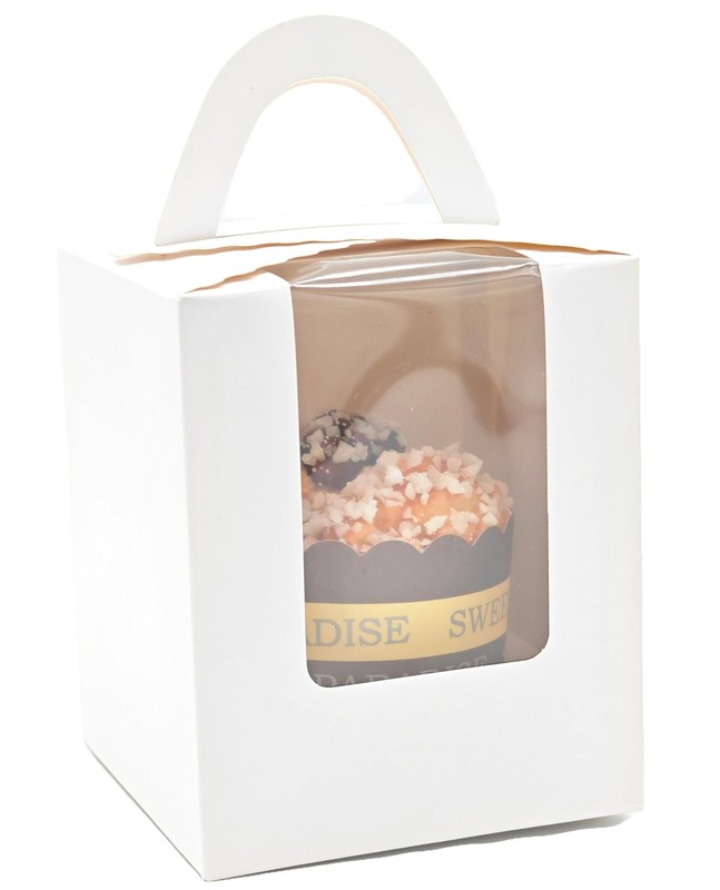 50 PCS Individual White Cupcake Boxes Window Single Muffin Carrier Container
