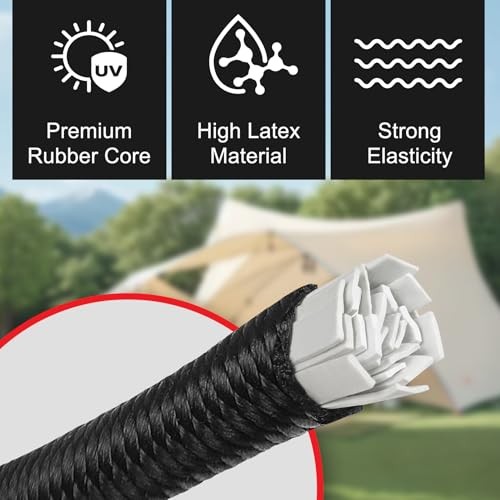 6 PCS Adjustable Bungee Cords with Hooks, 24 Inches Black Elastic Cord with gallery