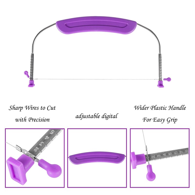 YAMHOHO Adjustable Cake LevCake Cutter Slicer Leveler, 9 10", Purple gallery