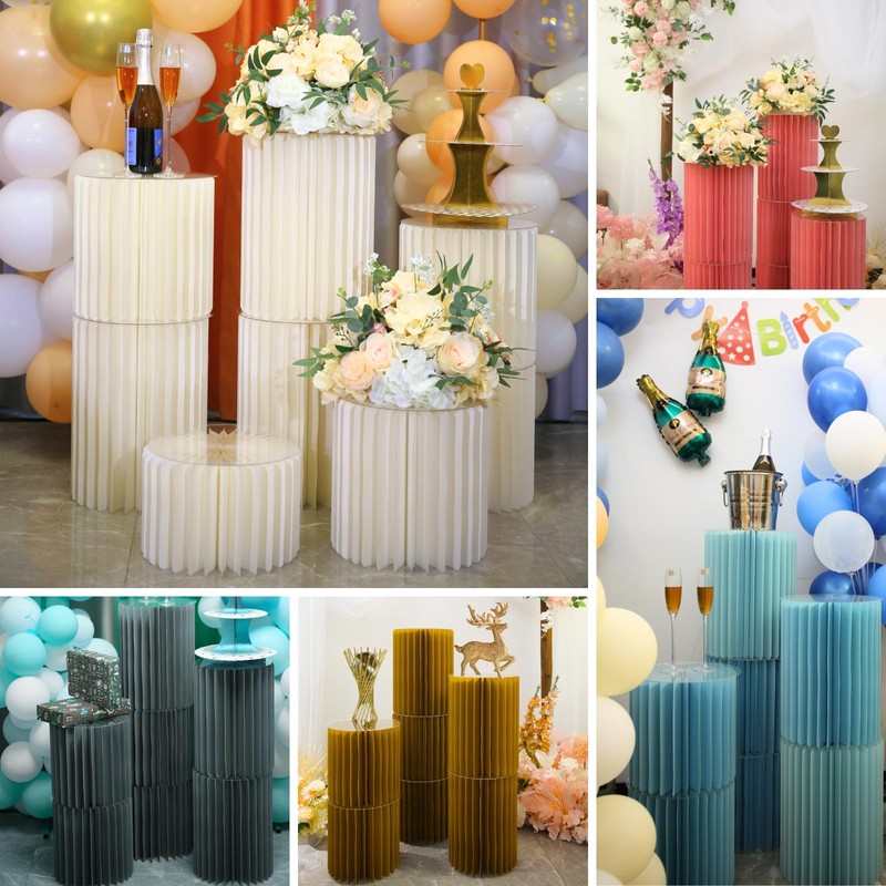 Stacking-Block Design Cake Stands for Party, Customizable Height, Sturdy Card... gallery