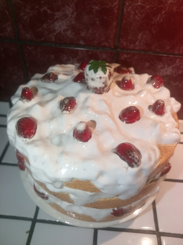 Vintage Strawberry Shortcake Ceramic Pedestal Footed Cake Plate With Dome gallery