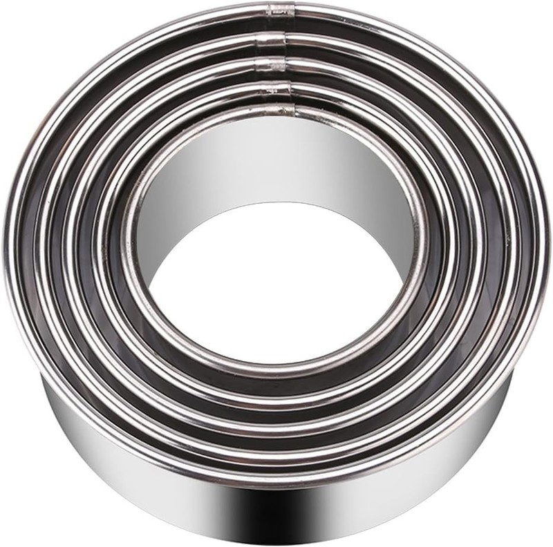 Stainless Steel Round Cookie Cutters Set - 5 Sizes, Ideal for All Occasions gallery
