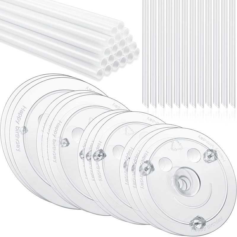 68 Pcs Plastic Cake Dowel Rods Set 20 Clear Plastic Dowel Rods12 Stacking and 20 gallery