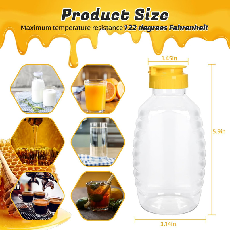 24 Pack Honey Bottle, Honey Bottles Squeeze 16 Oz,With Leakproof Flip-Top Caps,R gallery
