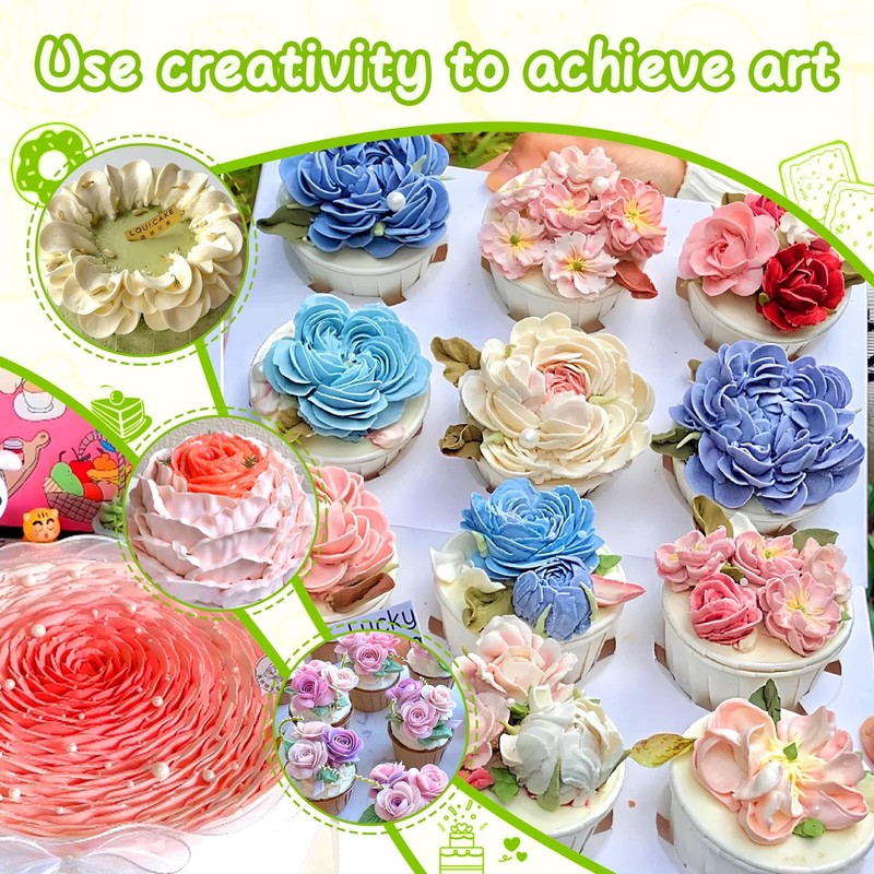 Fondant Rose Piping Tips Set Stainless Steel Cake Decorating Pastry 7 PCS gallery