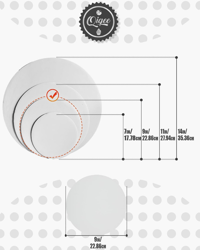 9 Inch White Cake Boards round 40-Packs Circles Rounds Base Food-Grade Cardboard gallery
