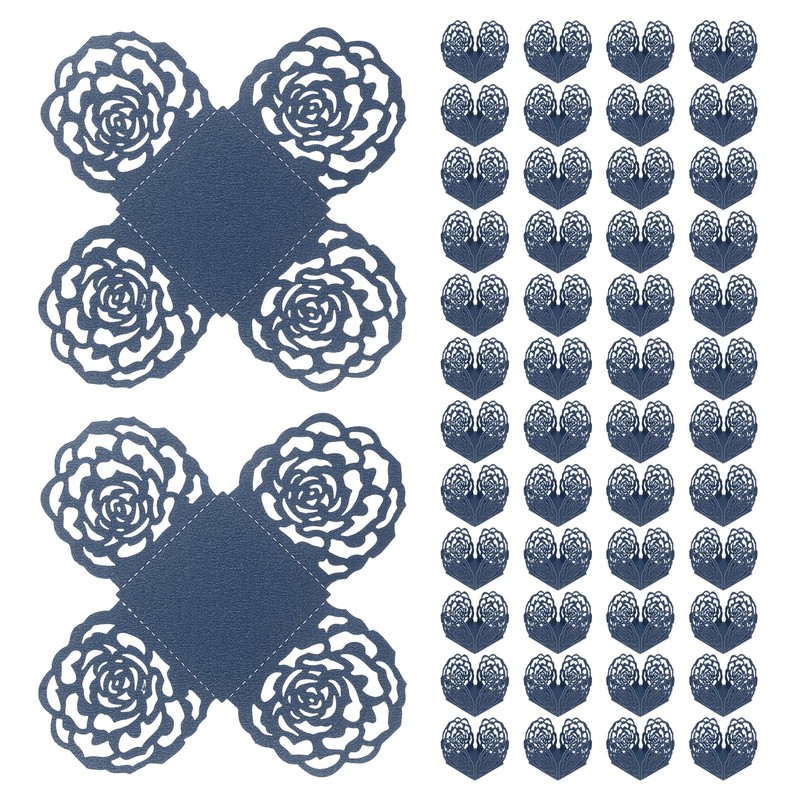 50PCS 4 Inch Truffle Wrappers for Wedding Birthday, Dark Blue