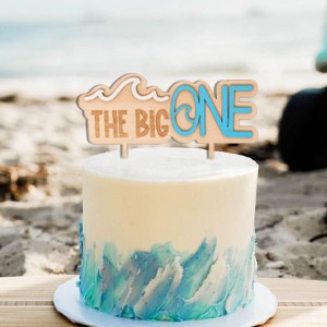 The Big One Wooden Cake Topper - Wave Theme First/1st Birthday Party gallery