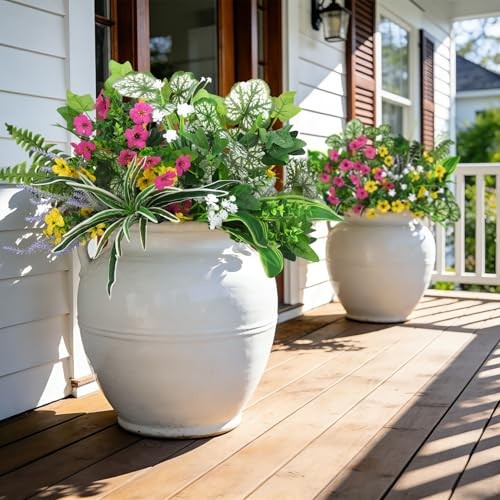 20 Pcs Artificial Plants Outdoor, Fake Plants UV Resistant Greenery Stems gallery