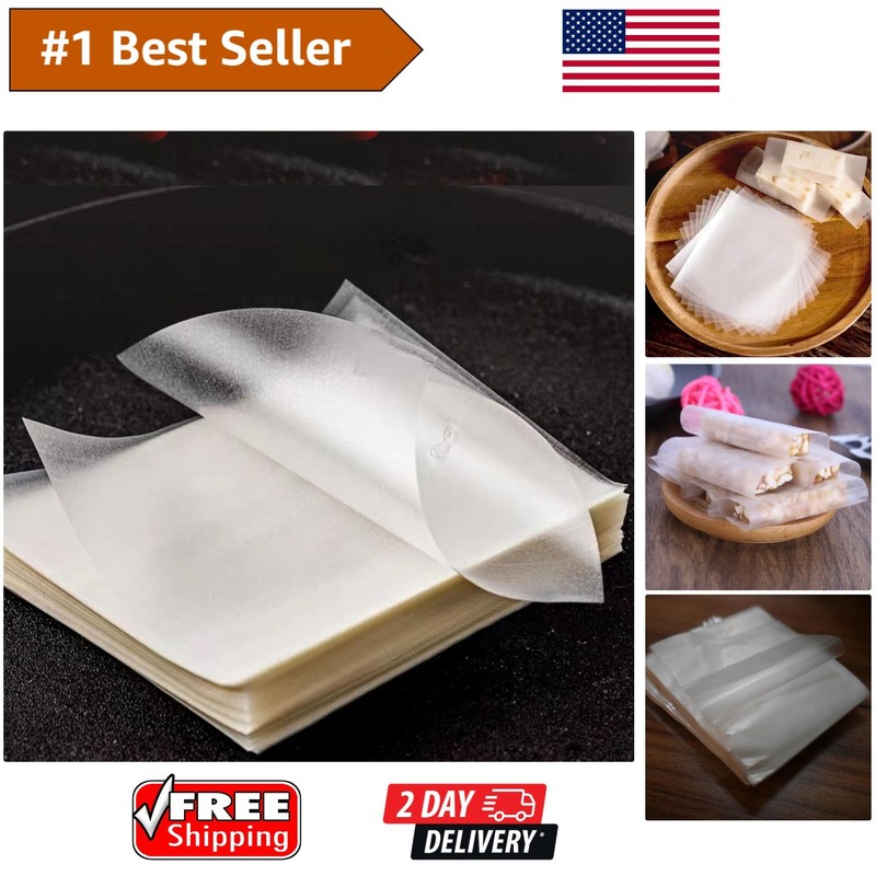 500 Sheets Transparent Edible Rice Paper Candy Wrapping for Elegant Treats