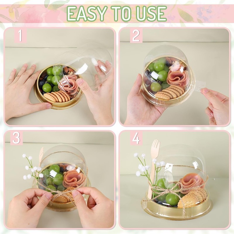 Clear Plastic Cupcake Container Set with Spork Rope gallery