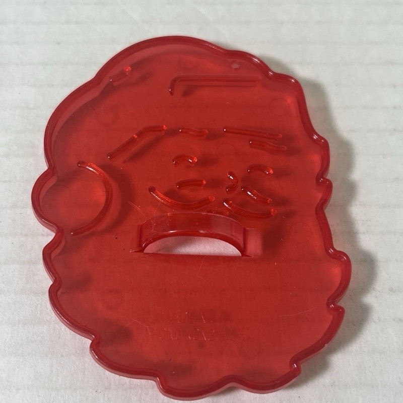 Red Plastic Christmas Cookie Cutter Set 5pc Standard Assorted Shapes w/ Handles gallery