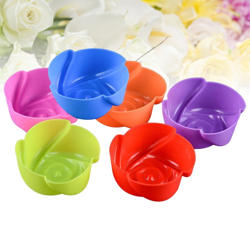 12PCS Rose Muffin Cup Pudding Jelly Gel Mould Cake Mold Sugar Craft Mould gallery