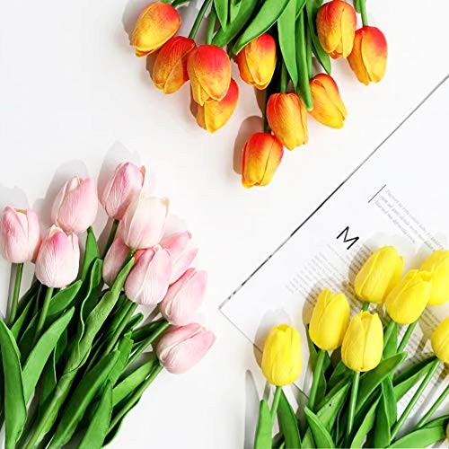 24pcs Multicolor Artificial Tulips Flowers Fake Faux PU Tulip Tulip Flower24 gallery