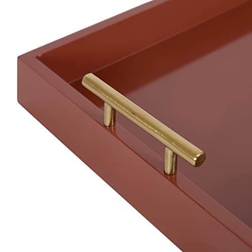 Lipton Decorative Modern Rectangular Tray; 16.5 x 16.5" x 12.3" x 3.5" Red gallery