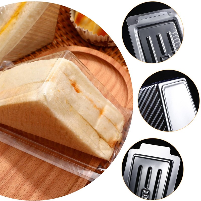 Sandwich Case 50PCS Plastic Sandwich Packing Box, Clear Triangle Cupcake Cont... gallery