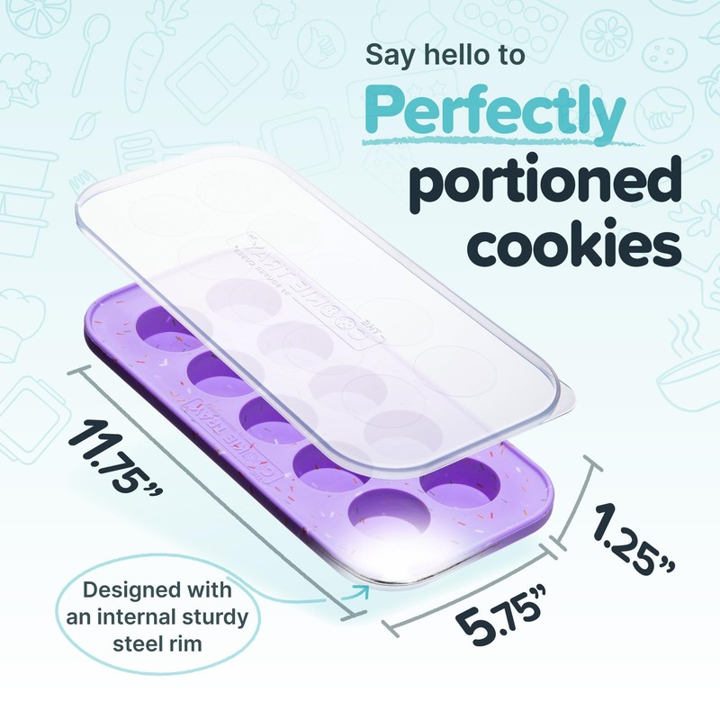 Souper Cubes Silicone Cookie Dough Freezer Tray - 2-Pack Lavender Sprinkles gallery