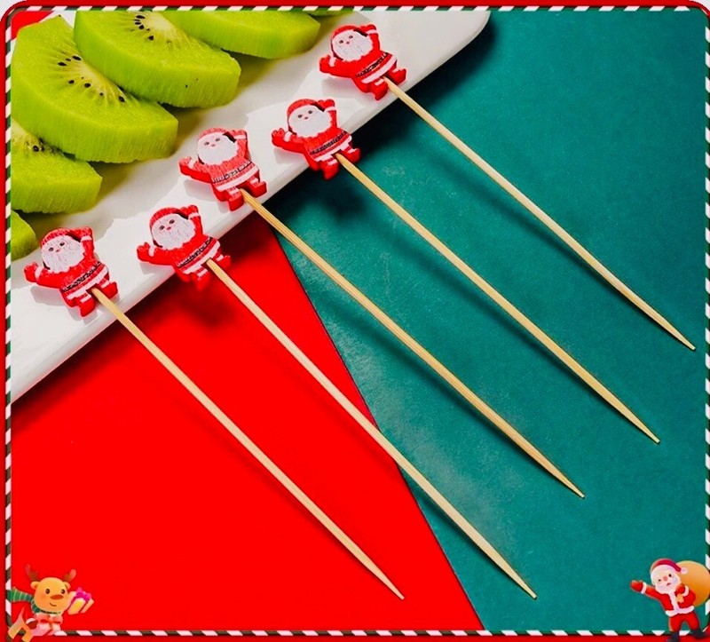Santa Claus picks for baking and bartending, 4.75 inches