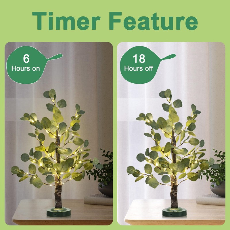 Lightshare 24In Lighted Eucalyptus Tree Warm White Led Artificial Greenery gallery