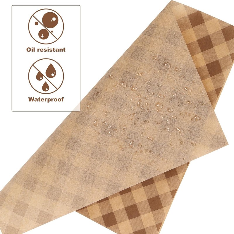 100pcs Waxed Deli Paper Sheets, 7.1x7.1 in Greaseproof Food Basket Liners gallery