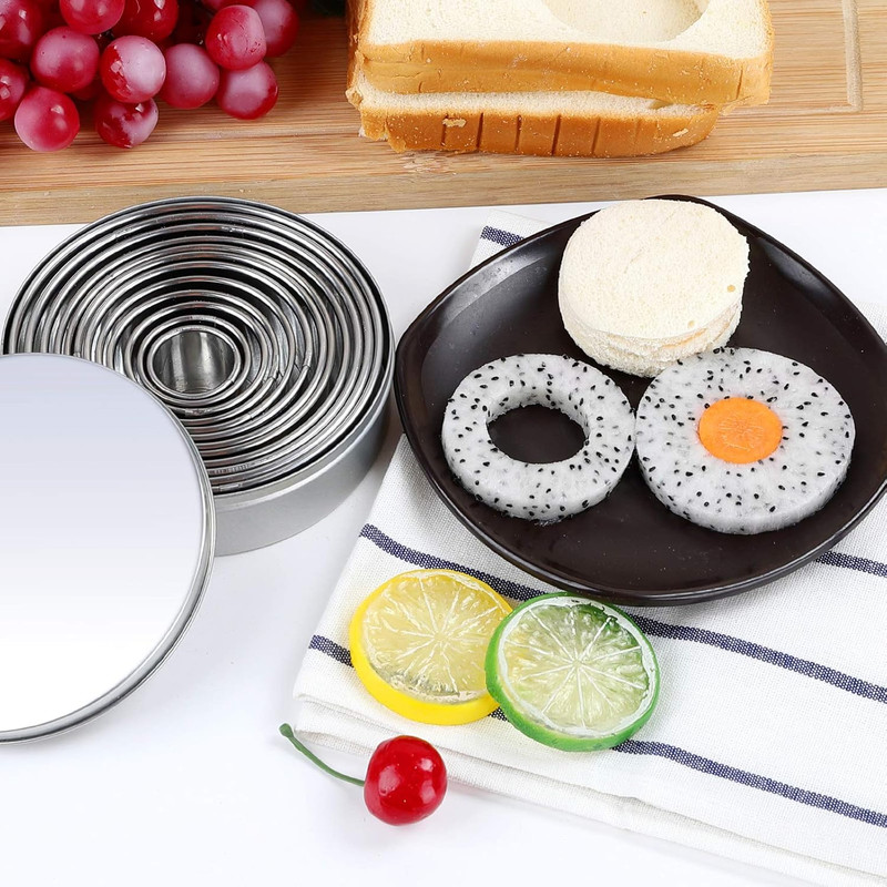 Round Cookie Cutters Set 12 Pieces Bistcuit Cookie Cutters Circle Pastry Cutters gallery