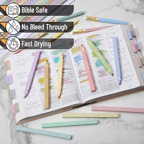 - Dual Tip Aesthetic Highlighters and Ballpoint Pens No Bleed, 24 Pack, gallery